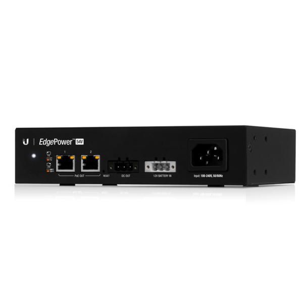 Ubiquiti EdgePower 54V 72W Fuente Alimentación DC PoE Redundante con Respaldo de Batería 12V Puertos Conmutación Gestión UNMS
