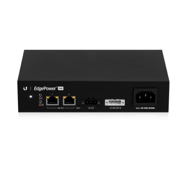 Ubiquiti EdgePower 54V 72W Fuente Alimentación DC PoE Redundante con Respaldo de Batería 12V Puertos Conmutación Gestión UNMS