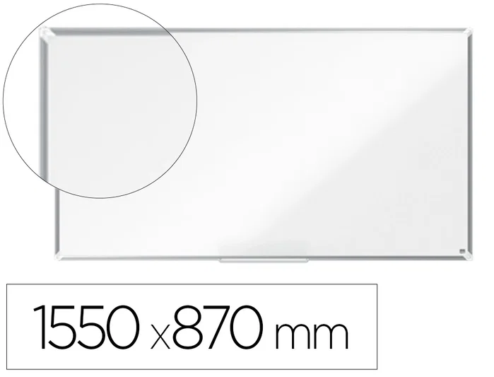 NOBO Pizarra blanca magnética Premium Plus de acero lacado panorámica