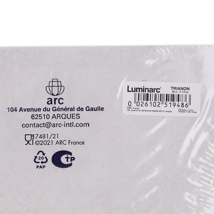 Set 4 Tazas con Plato Opal Trianon Luminarc 28 cL