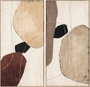 DKD Home Decor Set de 2 Cuadros Modernos sobre Lienzo, Marrón y Beige, 72x4,5x141,5 cm