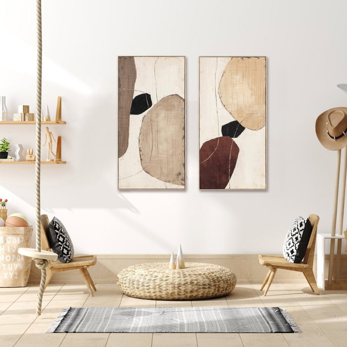 DKD Home Decor Set de 2 Cuadros Modernos sobre Lienzo, Marrón y Beige, 72x4,5x141,5 cm DKD Home Decor Set de 2 Cuadros Modernos sobre Lienzo, Marrón y Beige, 72x4,5x141,5 cm