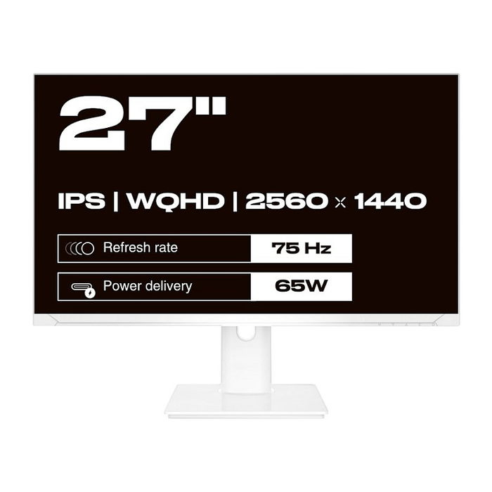 JapanNext Monitor IPS 68,6 cm (27") WQHD 2560x1440 75Hz HDR10 AMD FreeSync 98% DCI-P3 Altavoces USB-C 65W Blanco JN-IPS270WQHD75F-C65W-HSP-W JapanNext Monitor IPS 68,6 cm (27") WQHD 2560x1440 75Hz HDR10 AMD FreeSync 98% DCI-P3 Altavoces USB-C 65W Blanco JN-IPS270WQHD75F-C65W-HSP-W