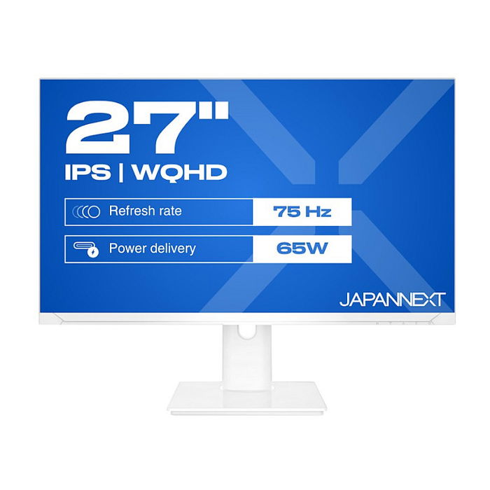 JapanNext Monitor IPS 68,6 cm (27") WQHD 2560x1440 75Hz HDR10 AMD FreeSync 98% DCI-P3 Altavoces USB-C 65W Blanco JN-IPS270WQHD75F-C65W-HSP-W JapanNext Monitor IPS 68,6 cm (27") WQHD 2560x1440 75Hz HDR10 AMD FreeSync 98% DCI-P3 Altavoces USB-C 65W Blanco JN-IPS270WQHD75F-C65W-HSP-W