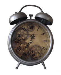 DKD Home Decor Reloj de Sobremesa de Hierro Plateado