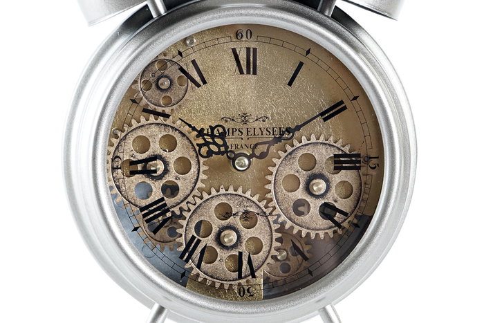DKD Home Decor Reloj de Sobremesa de Hierro Plateado
