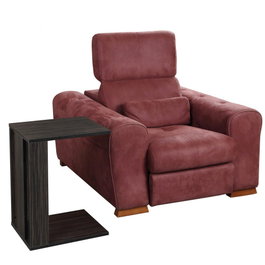 Hanah Home Amazonas Mesa Auxiliar Wenge 35x61x45 cm Tablero Melamina con Ruedas