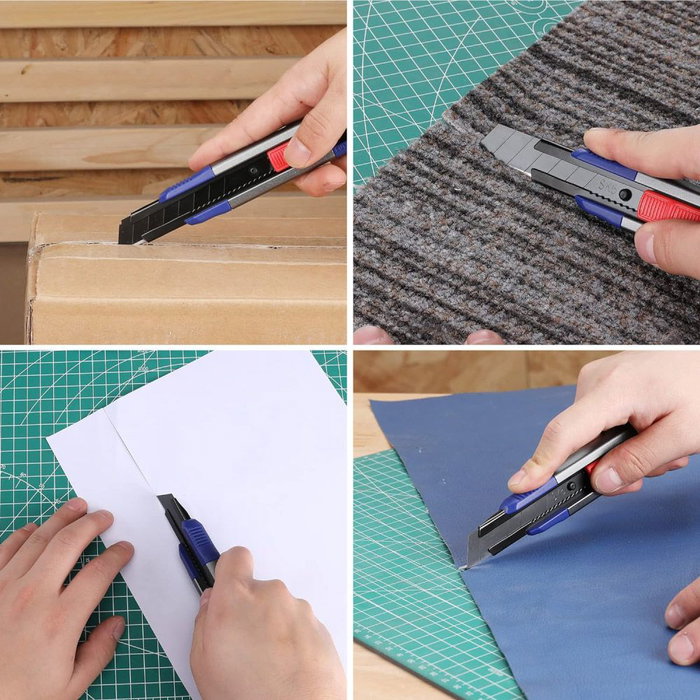 Workpro Cúter Cierre a Presión con 11 Cuchillas 18 mm SK5 de Aluminio Workpro Cúter Cierre a Presión con 11 Cuchillas 18 mm SK5 de Aluminio