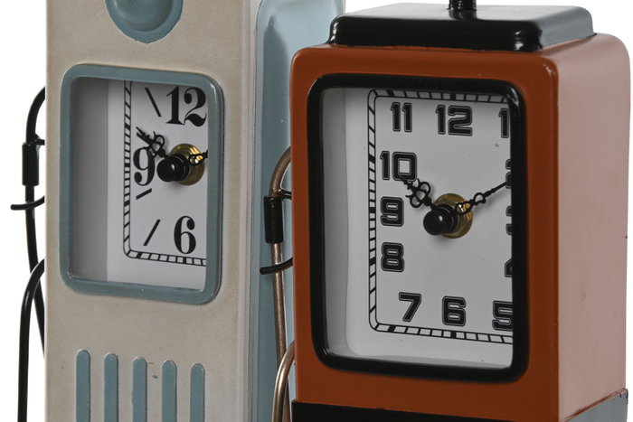 DKD Home Decor Reloj de Sobremesa Metal Gasoliner (Surtido de 2 unidades) de 12x7,5x32 cm