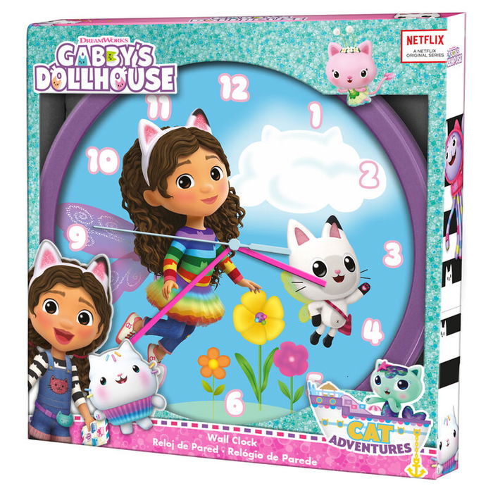 KIDS LICENSING Reloj de Pared La Casa de Muñecas de Gabby Tamaño 25cm