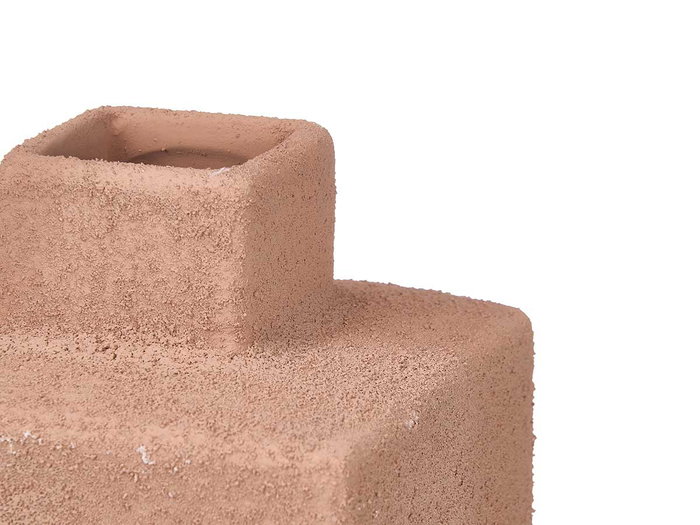 Giftdecor Jarrón Terra Rectangular - Surtido Colores Blanco, Teja o Verde - Cerámica - 11.2 x 18.5 x 11.2 cm (Set de 12)
