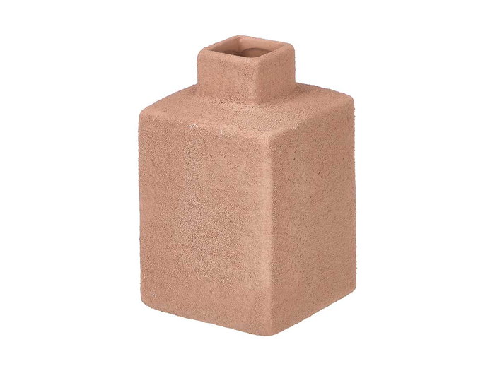 Giftdecor Jarrón Terra Rectangular - Surtido Colores Blanco, Teja o Verde - Cerámica - 11.2 x 18.5 x 11.2 cm (Set de 12)