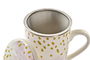 DKD Home Decor Taza Infusiones Glam shengda Rosa Verde Menta Porcelana 380ml 9x11x12 cm (6 Unidades)
