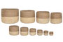 DKD Home Decor Set de 10 Maceteros de Fibra Bicolor Natural