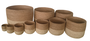 DKD Home Decor Set de 10 Maceteros de Fibra Bicolor Natural