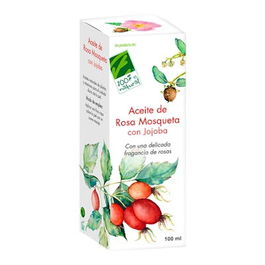 CIEN POR CIEN NATURAL Aceite de Jojoba con Rosa Mosqueta 100ml para Revitalizar y Mantener la Elasticidad de la Piel