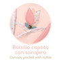 Decuevas Coche de Muñeca Clásico Tulipe Rosa con Bolso y Bandeja