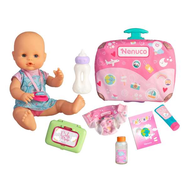 Famosa Nenuco Muñeco Viaja Conmigo 30 cm Incluye 6 Accesorios