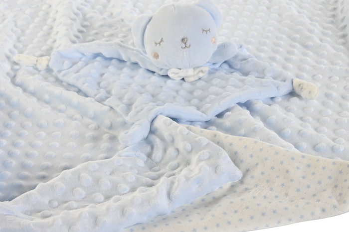 Peluche Manta Baby DKD Home Decor Rosa Azul 100 x 10 x 75 cm Set de 2 (3 Unidades)