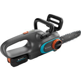 GARDENA PowerSaw 250/18V P4A Ready-T-U Set, Motosierra de Cadena Eléctrica Inalámbrica con Batería, 25 cm, Negro