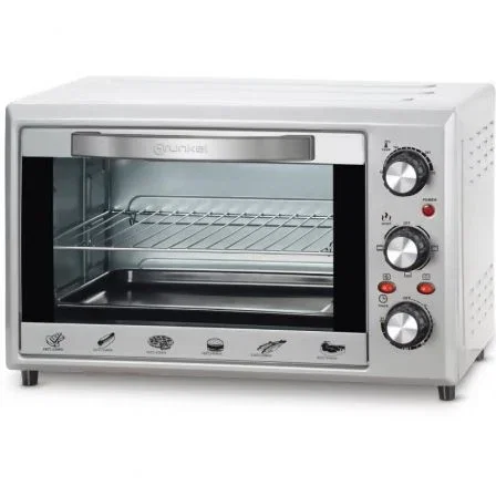 Grunkel Horno Eléctrico de Sobremesa HR-28SILVER, 28 Litros, 1600W, con Convección, 3 Modos de Cocción, Luz Interior, Temporizador 60 min, 230°C, Color Plata