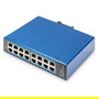 Digitus Conmutador de Red Industrial Gigabit Ethernet 16 Puertos No Gestionado, Aluminio, Montaje en Rail DIN, IP40, 12-52V DC, -40°C a 80°C