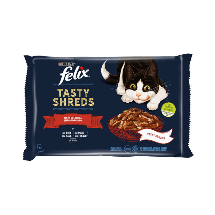 Purina Felix Tasty Shreds Carnes Salsa 12x4x80g Purina Felix Tasty Shreds Carnes Salsa 12x4x80g