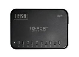 Leba NoteCharge 10 Ports, USB-C 12 Watt, Cargador Múltiple 10 Puertos