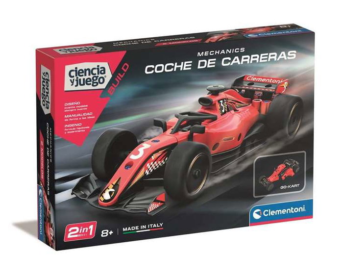 Clementoni Juego Kit de Construcción Coche de Carreras Ciencia y Juega para Niños de 8 Años Clementoni Juego Kit de Construcción Coche de Carreras Ciencia y Juega para Niños de 8 Años