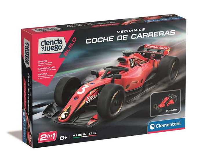 Clementoni Juego Kit de Construcción Coche de Carreras Ciencia y Juega para Niños de 8 Años Clementoni Juego Kit de Construcción Coche de Carreras Ciencia y Juega para Niños de 8 Años