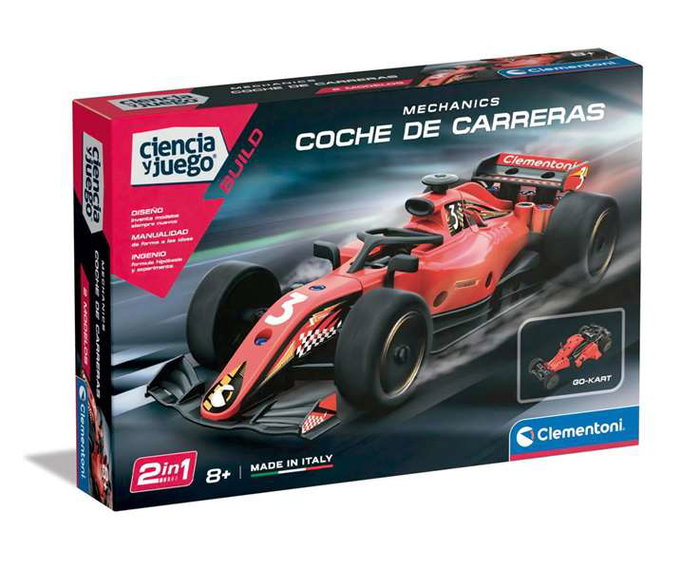 Clementoni Juego Kit de Construcción Coche de Carreras Ciencia y Juega para Niños de 8 Años Clementoni Juego Kit de Construcción Coche de Carreras Ciencia y Juega para Niños de 8 Años