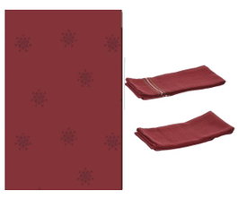 DKD Home Decor Set de 3 Paños de Algodón Copo de Nieve Rojo