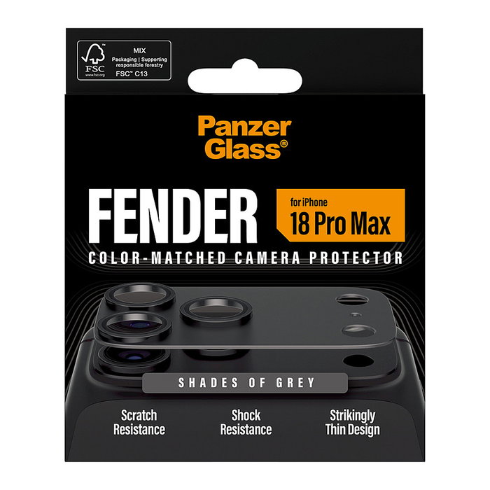 PanzerGlass Fender Protector de Lente de Cámara para iPhone 18 Pro Max, Shades of Grey PanzerGlass Fender Protector de Lente de Cámara para iPhone 18 Pro Max, Shades of Grey