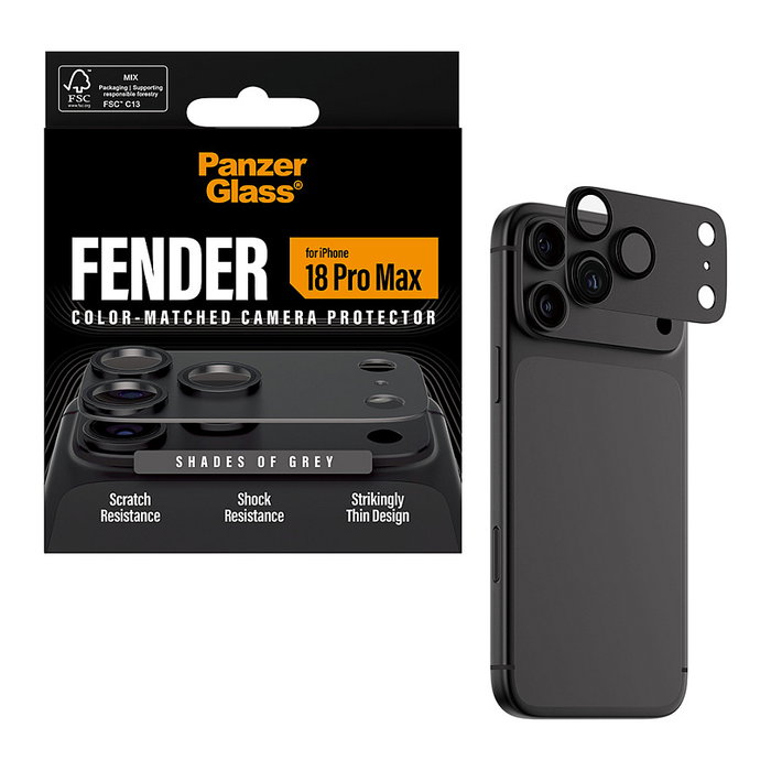 PanzerGlass Fender Protector de Lente de Cámara para iPhone 18 Pro Max, Shades of Grey PanzerGlass Fender Protector de Lente de Cámara para iPhone 18 Pro Max, Shades of Grey