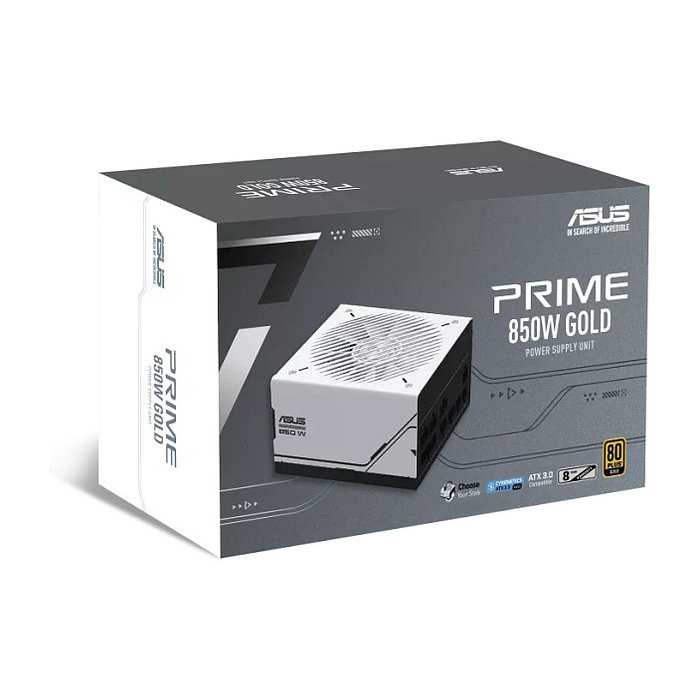 ASUS Prime AP-850G Fuente de alimentación PC 850W 80 PLUS Gold ATX 3.0 totalm. modular color negro/blanco - Bulk