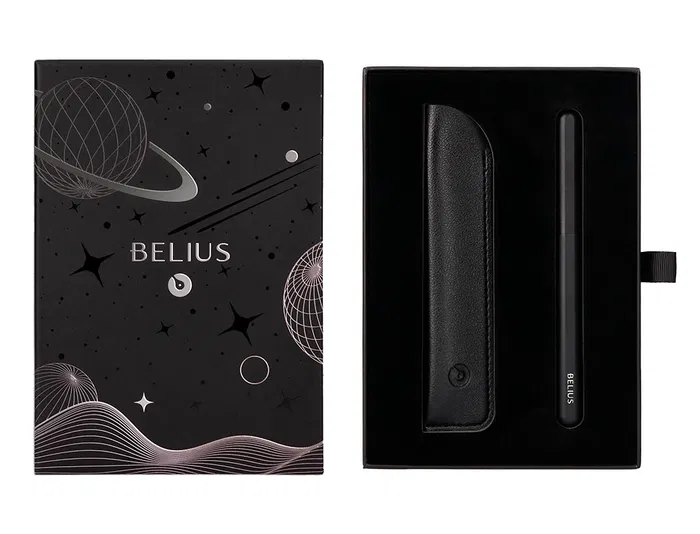Belius Roller y funda Space B Minimalista Negro Tinta Azul 0,7 mm Caja de diseño
