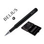 Belius Roller Space B con funda de símilpiel, color negro y tinta azul