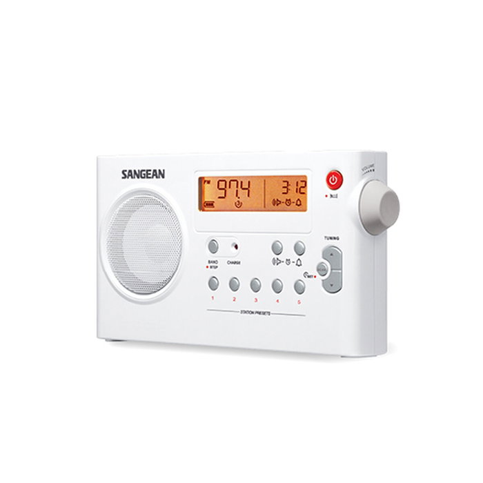 Sangean Radio despertador PR-D7 blanco portátil Sangean Radio despertador PR-D7 blanco portátil