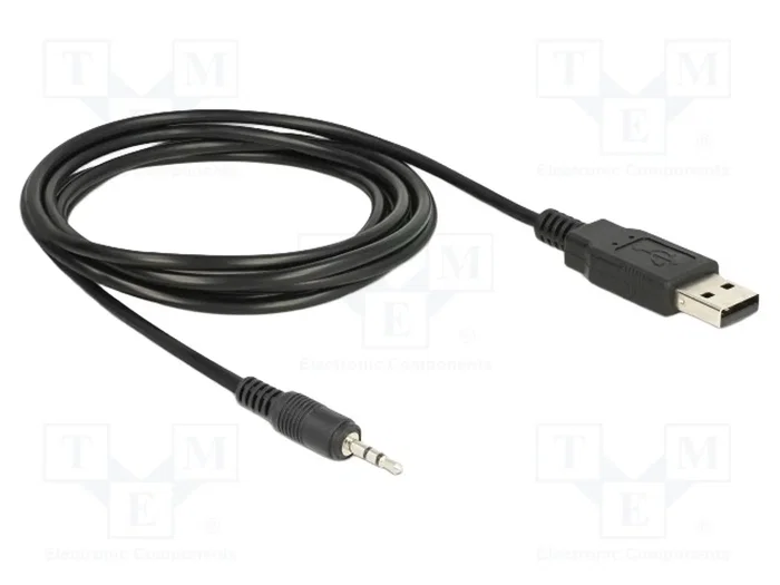 DeLOCK Convertidor USB 2.0 tipo A a conector de 2,5 mm, 1,8 m, Negro