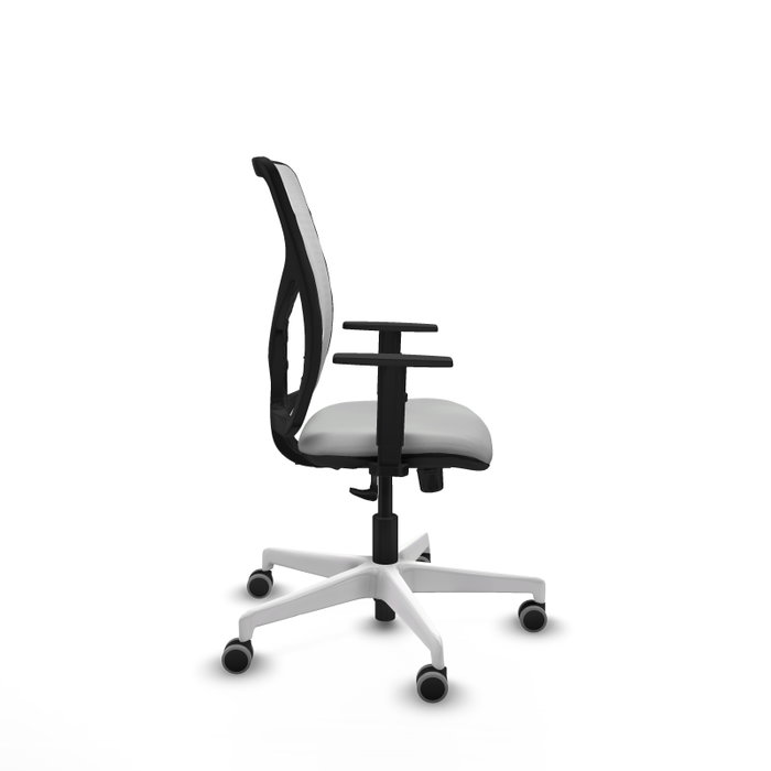 PIQUERAS Y CRESPO Silla de oficina Motilla con mecanismo Sincro, Gris claro y Blanco