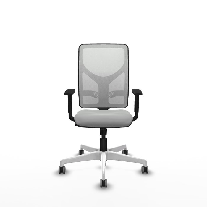 PIQUERAS Y CRESPO Silla de oficina Motilla con mecanismo Sincro, Gris claro y Blanco