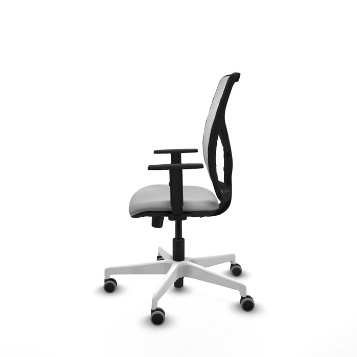 PIQUERAS Y CRESPO Silla de oficina Motilla con mecanismo Sincro, Gris claro y Blanco