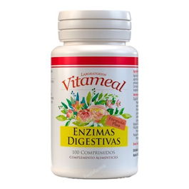 VITAMEAL Enzimas Digestivas Plus 100 Comp. con DigeZyme, Betaína HCI, Bromelina y Papaína para Digestión