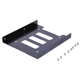 Ultron 377213 Einbaurahmen de Montaje Interno para 1 unidad de SSD/HDD 2.5" o 3.5" en Metal Negro - Incluye Tornillos