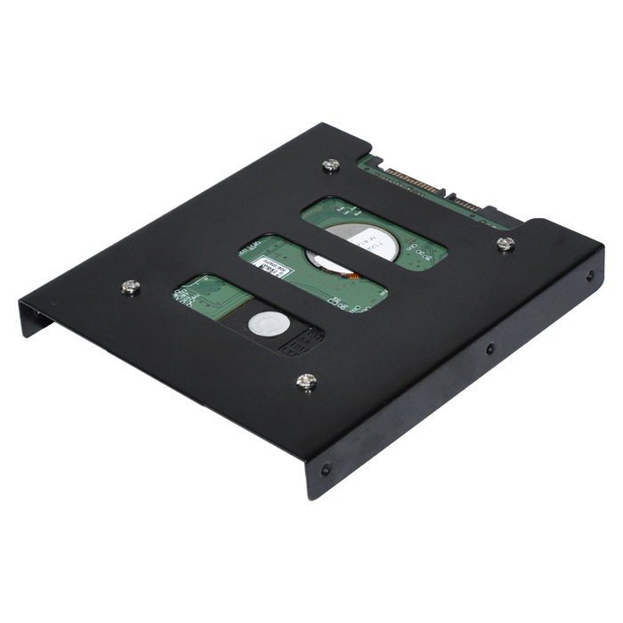 Ultron 377213 Einbaurahmen de Montaje Interno para 1 unidad de SSD/HDD 2.5" o 3.5" en Metal Negro - Incluye Tornillos