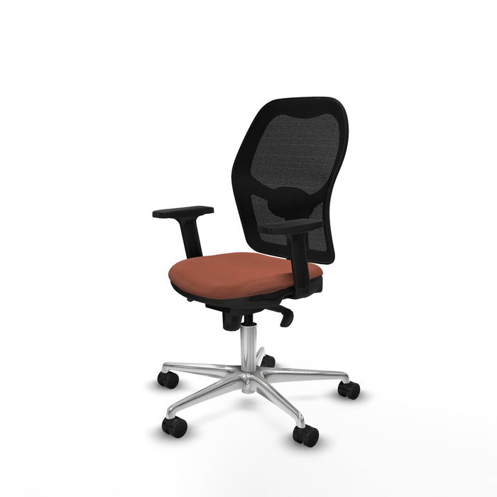 PIQUERAS Y CRESPO Silla de oficina Jorquera con mecanismo Sincro, Tela Marrón y Malla Negra PIQUERAS Y CRESPO Silla de oficina Jorquera con mecanismo Sincro, Tela Marrón y Malla Negra