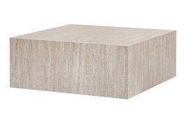 Hanah Home Mesa de Café de Travertino, Modelo Prizma, de MDF, 90x90x35 cm
