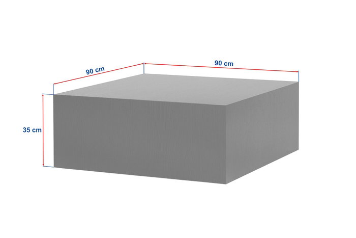 Hanah Home Mesa de Café de Travertino, Modelo Prizma, de MDF, 90x90x35 cm