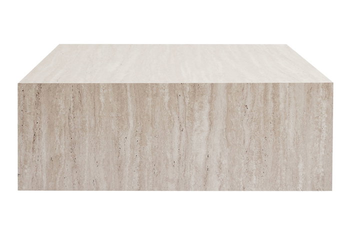 Hanah Home Mesa de Café de Travertino, Modelo Prizma, de MDF, 90x90x35 cm
