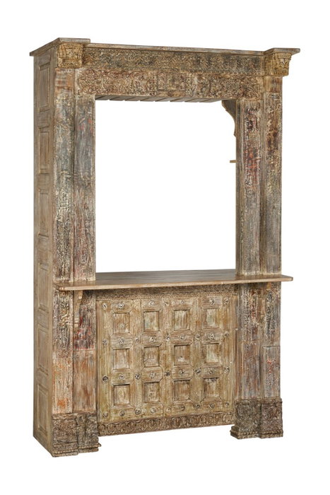 DKD Home Decor Mueble Bar Item Home Natural Teca 66 x 247 x 158 cm DKD Home Decor Mueble Bar Item Home Natural Teca 66 x 247 x 158 cm